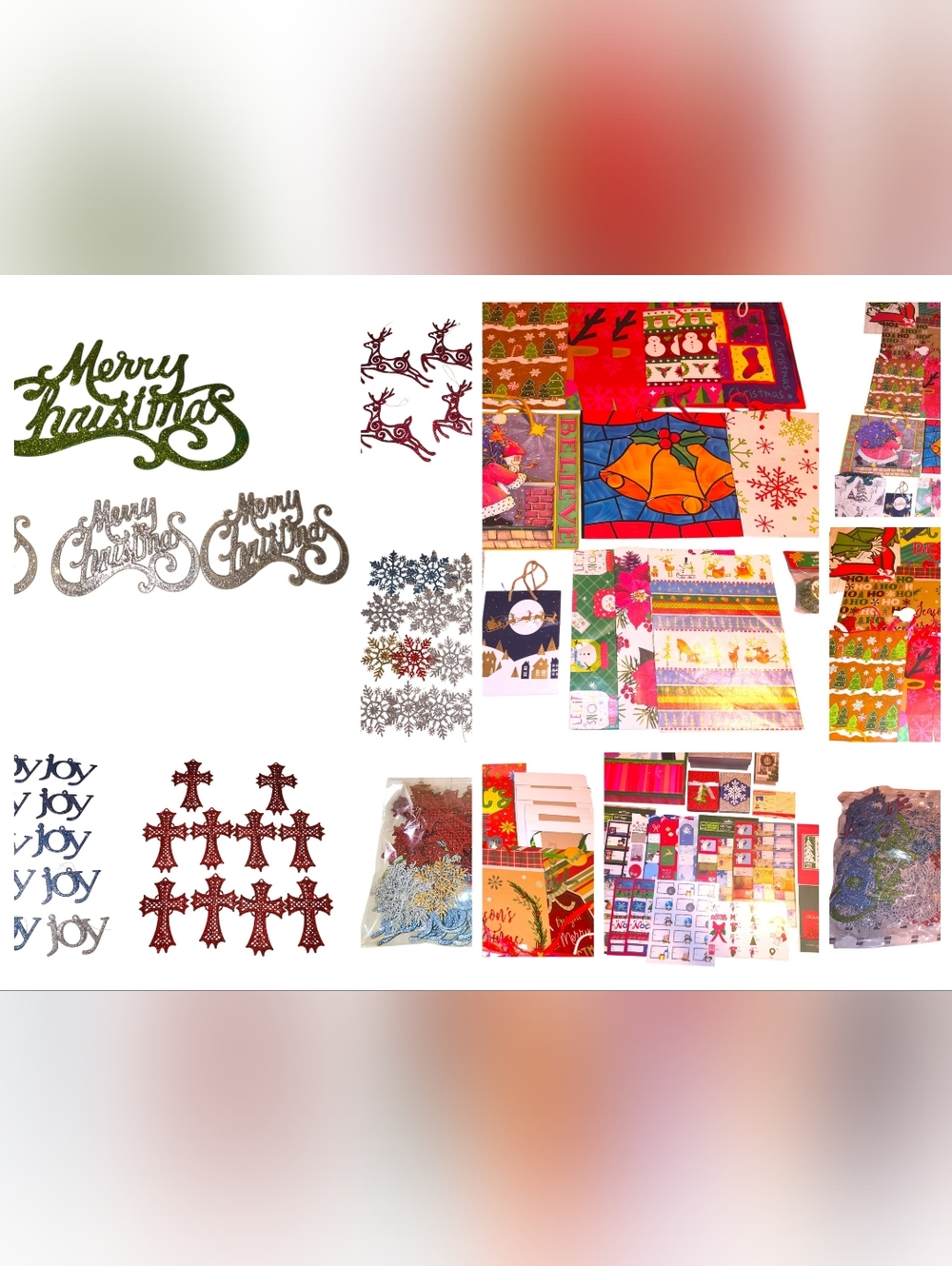 HUGE BUNDLE Christmas Craft & Cardmaking Kit - Mixed Holiday Embellishments